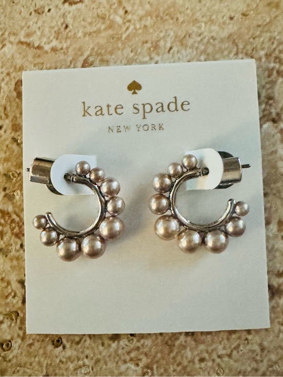 kate spade Jewelry - kate spade Silver Pearl Cluster Half-Hoop Earrings NWT